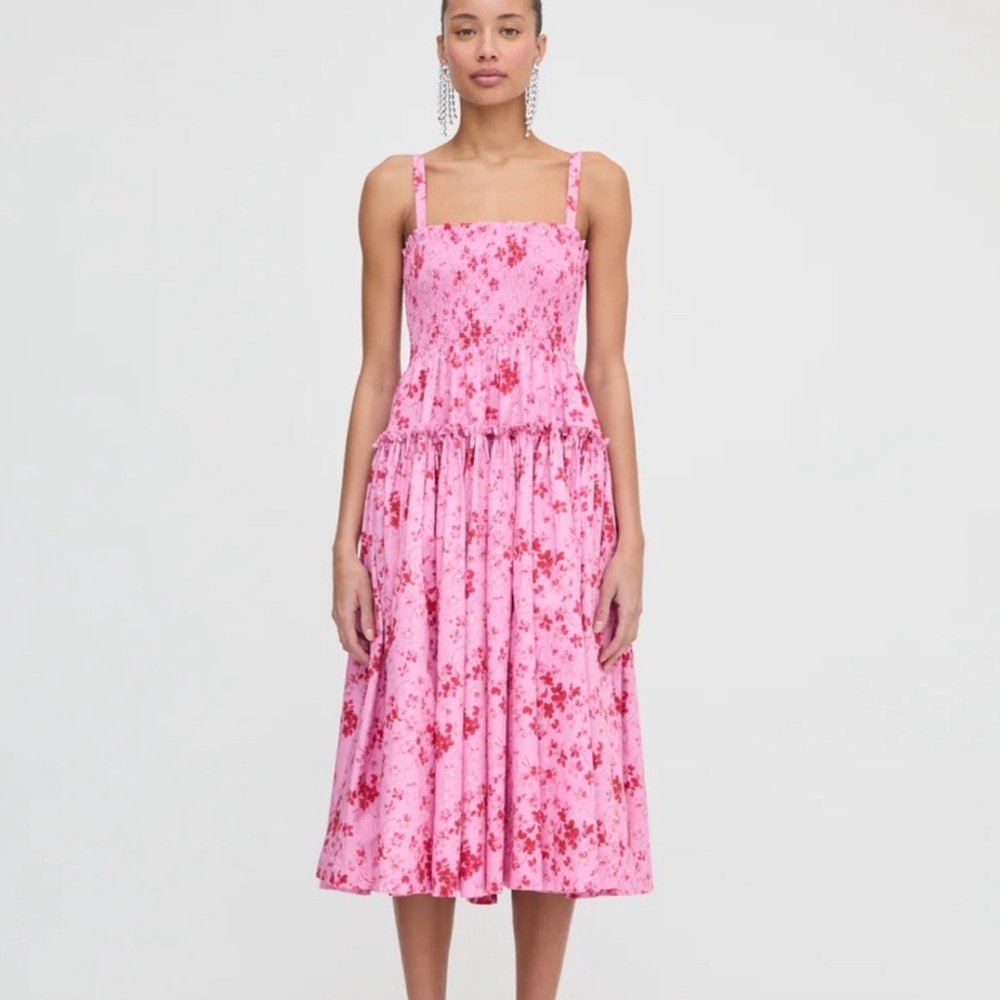 XS - Like New - Hill House - The Serphania Midi Nap Dress in Pink Sweet Pea